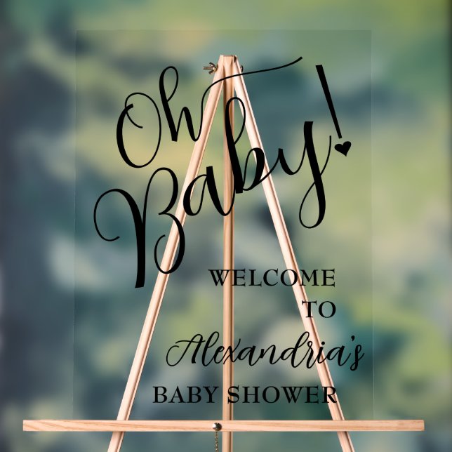 Panneau En Acrylique Mon bébé ! Bienvenue du Baby shower de script (Neutre)