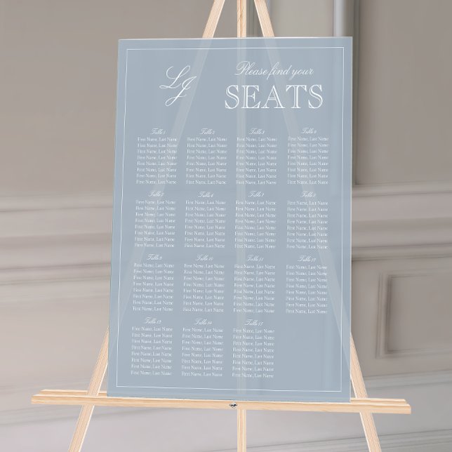 Panneau En Acrylique Monogramme bleu foncé moderne Mariage de script Si (Wedding Seating Chart!
)