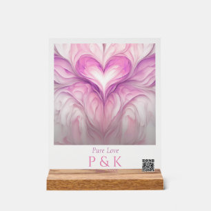Panneau En Acrylique Monogramme personnalisé "Pure Love" pour couple