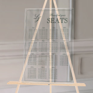 Panneau En Acrylique Monogramme vert Emerald moderne Mariage siège