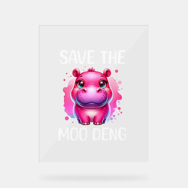 Panneau En Acrylique Moo Deng Save Moo-Deng Long Sleeve T-Shirt (Recto)