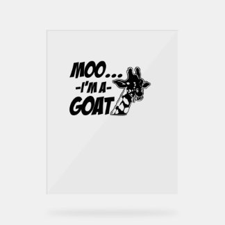 Panneau En Acrylique Moo... Je suis un animal de chèvre Zoogoer Funny G
