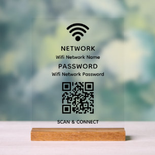 Panneau En Acrylique Mot de passe réseau Wi-Fi simple et élégant
