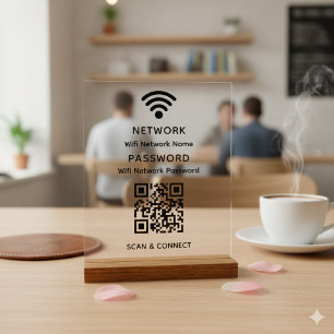 Panneau En Acrylique Mot de passe réseau Wi-Fi simple et élégant