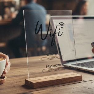 Panneau En Acrylique Mot de passe Wifi moderne Réseau