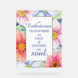 Panneau En Acrylique Mot Esthétique Citation Art Aquarelle Florals