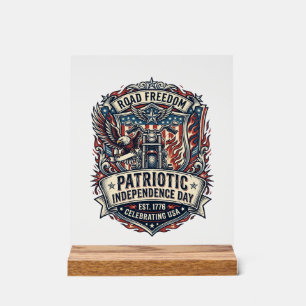 Panneau En Acrylique Motard Patriotique Patriote Route Liberté Patriote