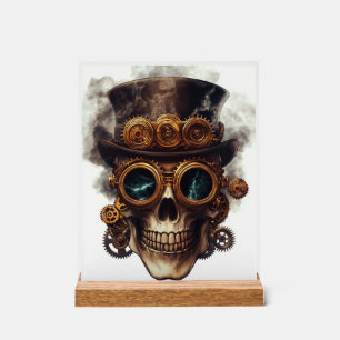 Panneau En Acrylique Moteur Crâne Steampunk