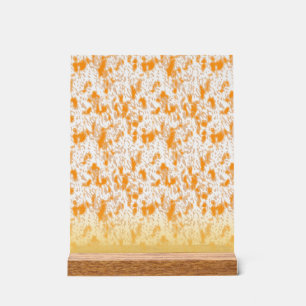 Panneau En Acrylique Motif textile avec orange et gol vibrants