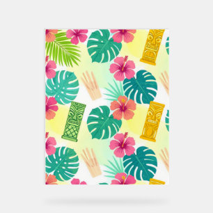 Panneau En Acrylique Motif Tiki Hawaïen Tropical pour Mariage Fête