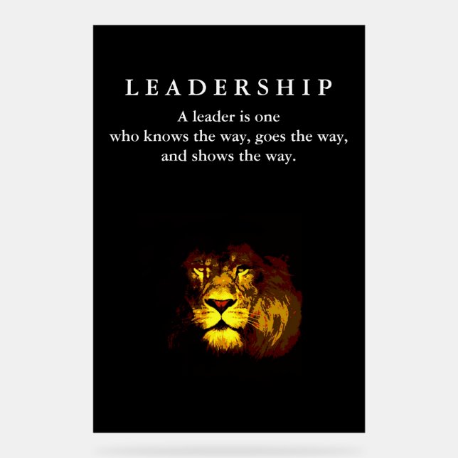 Panneau En Acrylique Motivational Leadership Lion (Recto)