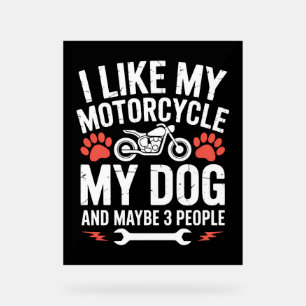 Panneau En Acrylique Moto Chien Sarcastique Citation Humour Chien