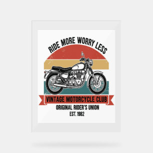 Panneau En Acrylique Moto Club Est vintage. 1982