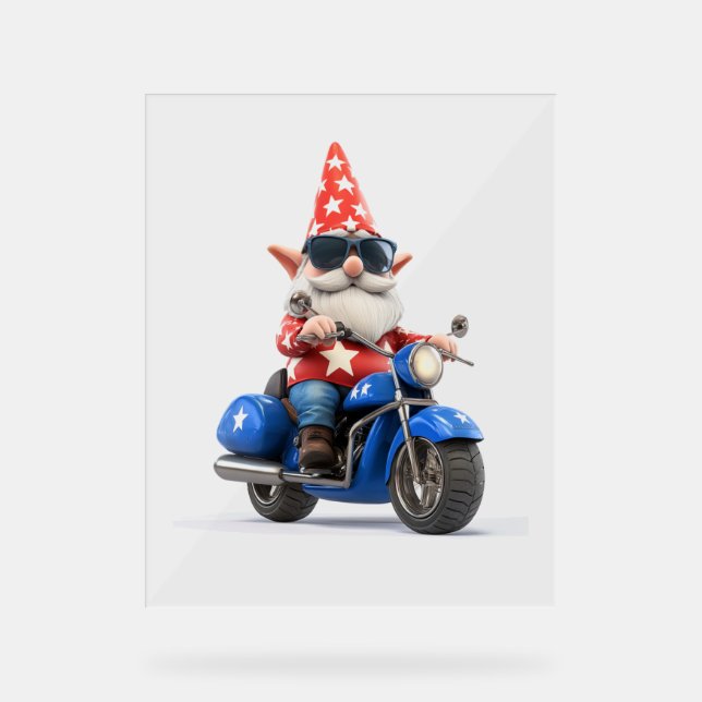 Panneau En Acrylique Motocyclette américaine Gnome (Recto)