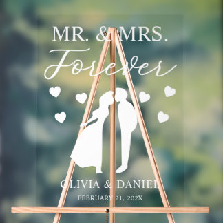Panneau En Acrylique Mr. & Mrs. Forever Personalized Wedding