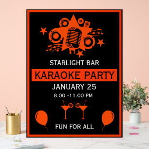 Panneau En Acrylique Mur de promotion Karaoke