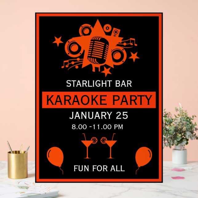 Panneau En Acrylique Mur de promotion Karaoke (Mariage)