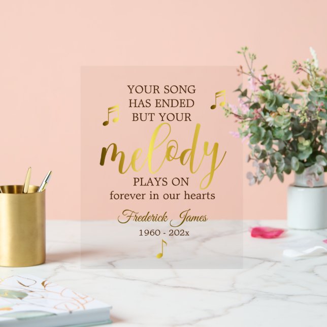 Panneau En Acrylique Music Lover Memorial Keepsaké (Mariage)