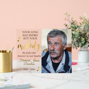 Panneau En Acrylique Music Lover Memorial Photo Keepsaké