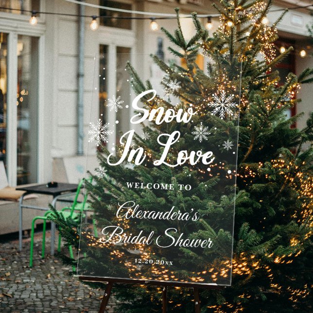 Panneau En Acrylique Neige en amour Fête des mariées d'hiver blanche Bi (Créateur téléchargé)