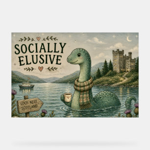 Panneau En Acrylique Nessie Cryptide Confortable Élusive Socialement Lo