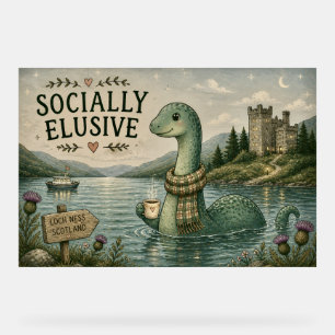 Panneau En Acrylique Nessie insaisissable socialement Cryptide cosy Loc
