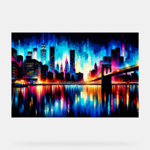 Panneau En Acrylique New York City Abstrait 1103