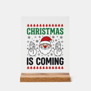 Panneau En Acrylique Noël arrive, modèle de bonhomme de neige du Père N
