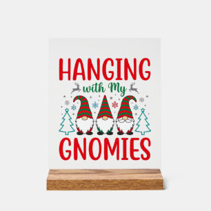 Panneau En Acrylique Noël avec mes gnomes Gnome de Noël