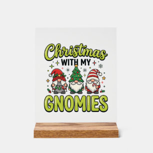 Panneau En Acrylique Noël avec mes lutins modèle gnome