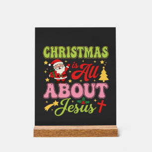Panneau En Acrylique Noël est tout sur Jésus Rétro