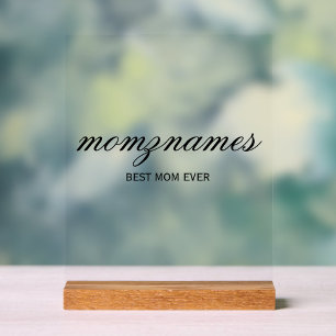 Panneau En Acrylique Nom de la calligraphie personnalisée de la meilleu