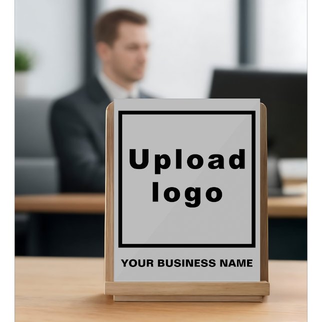 Panneau En Acrylique Nom de l'entreprise et logo sur le signe acrylique (Gray acrylic sign with your business name and logo)