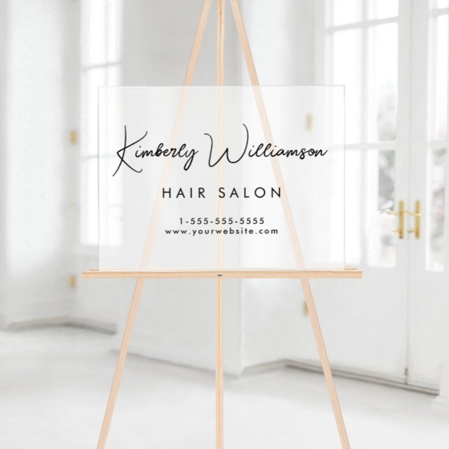 Panneau En Acrylique Nom de l'entreprise Script de signature élégant Fr (Créateur téléchargé)