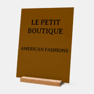 Panneau En Acrylique Nom d'entreprise minimaliste sur acrylique brun ru
