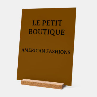 Panneau En Acrylique Nom d'entreprise minimaliste sur acrylique brun ru
