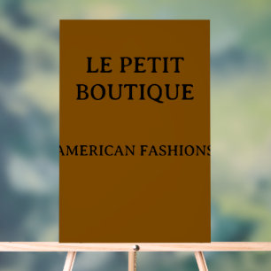 Panneau En Acrylique Nom d'entreprise minimaliste sur acrylique brun ru