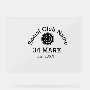 Panneau En Acrylique Nom du club social ajouter nom du joueur d'équipe 