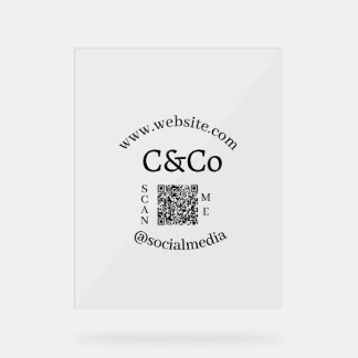 Panneau En Acrylique nom du logo lettre entreprise médias sociaux site