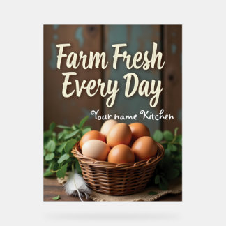 Panneau En Acrylique Nom personnalisé Farmhouse Cuisine Décor