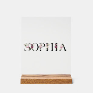 Panneau En Acrylique Nom Sophia