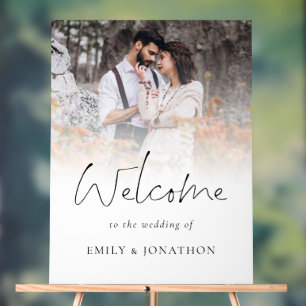 Panneau En Acrylique Noms De Photo De Script Moderne Bienvenue Au Maria