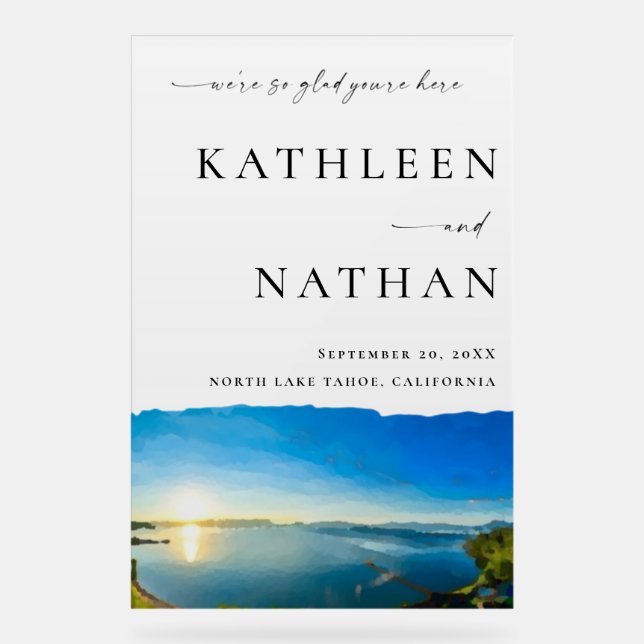 Panneau En Acrylique North Lake Tahoe Destination Bienvenue (Recto)