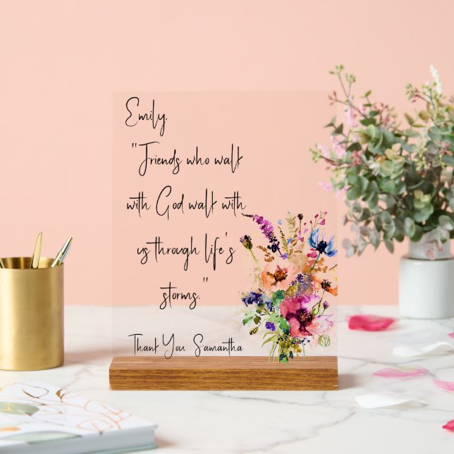Panneau En Acrylique Note d'amitié personnalisée (Mariage)