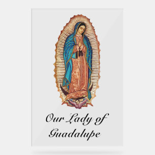 Panneau En Acrylique Notre-Dame de Guadalupe Tilma Miraculeseuse Beaux-