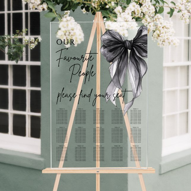 Panneau En Acrylique Notre plan de table de mariage préféré pour les in (Créateur téléchargé)