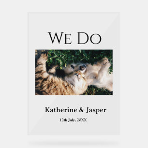 Panneau En Acrylique Nous faisons mariage fiançailles nom animal photo