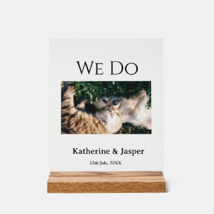 Panneau En Acrylique Nous faisons mariage fiançailles nom animal photo 