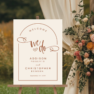Panneau En Acrylique Nous Faisons Terracotta Crème Mariage Moderne Accu