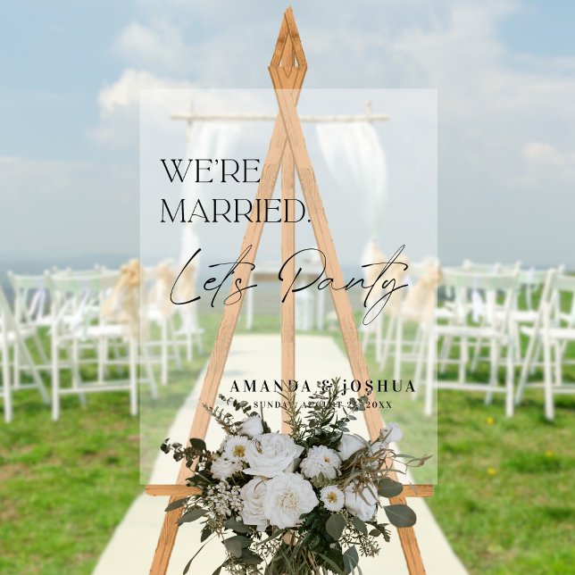 Panneau En Acrylique Nous sommes mariés Faisons la fête Mariage Bienven (Créateur téléchargé)